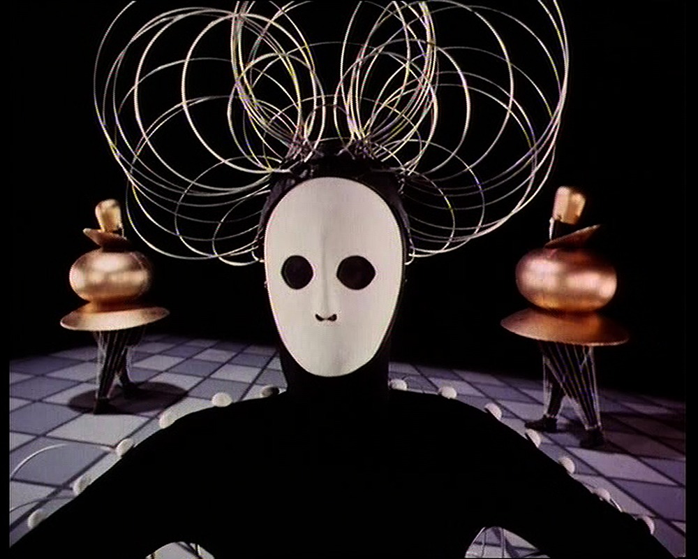 After Oskar Schlemmer (1888–1943) Das Triadische Ballett [Triadic Ballet], 1970 35mm film transferred to video, color, sound; 29 min.  Courtesy Global Screen, Munich Produced by Bavaria Atelier for the Südfunk, Stuttgart, in collaboration with Inter Natio